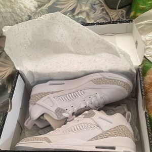 Jordan White and Gray Sneakers